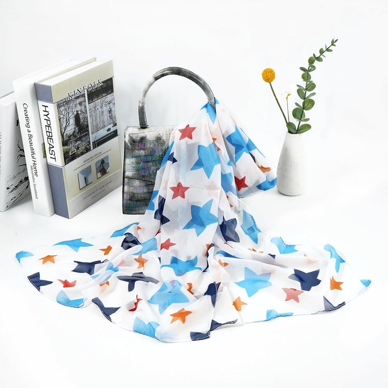 E-Clover Women Soft Floral Print Shawl Chiffon Sheer Scarf - Image 4